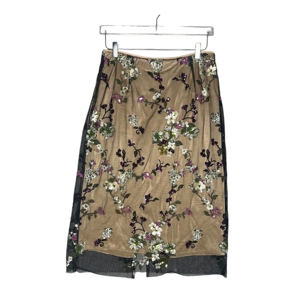 Vince Begonia Sequined Overlay Midi Skirt. Sz: 8 - Picture 4 of 11